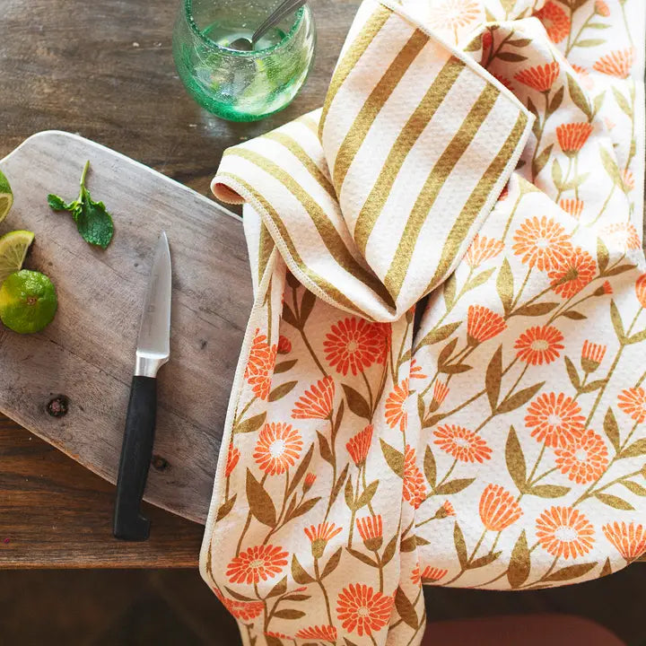 Calendula Flowers Kitchen & Tea Towel