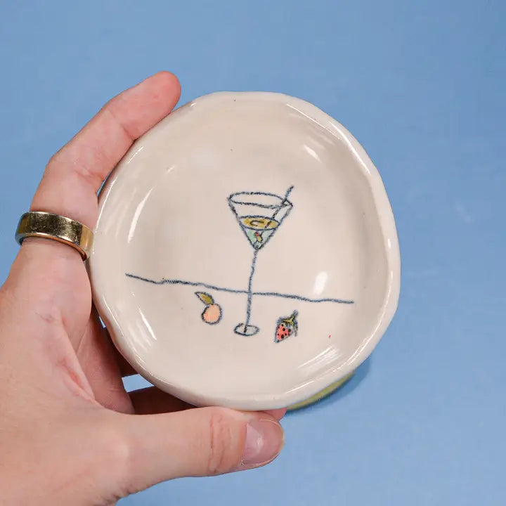 Martinis and Fruit Ceramic Dish