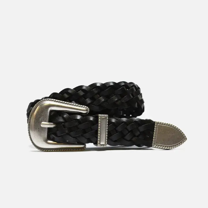 Western Braided Belt in Black