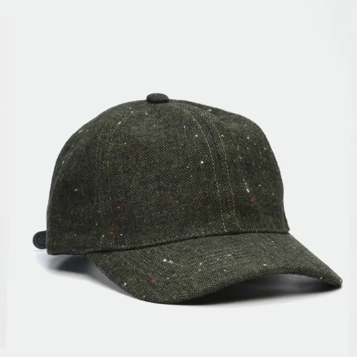 Speckled Wool Hat in Dark Green