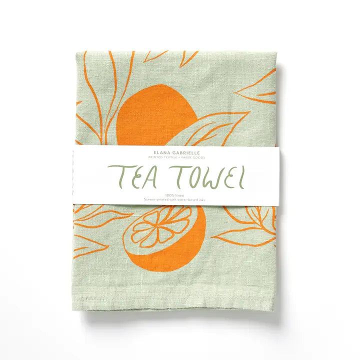 Clementine Linen Tea Towel