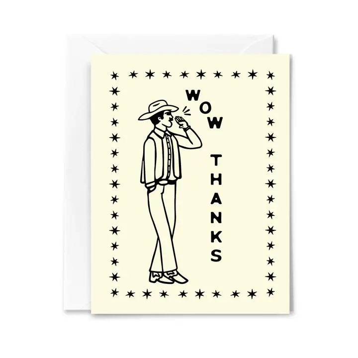 Wow Thanks Cowboy Card
