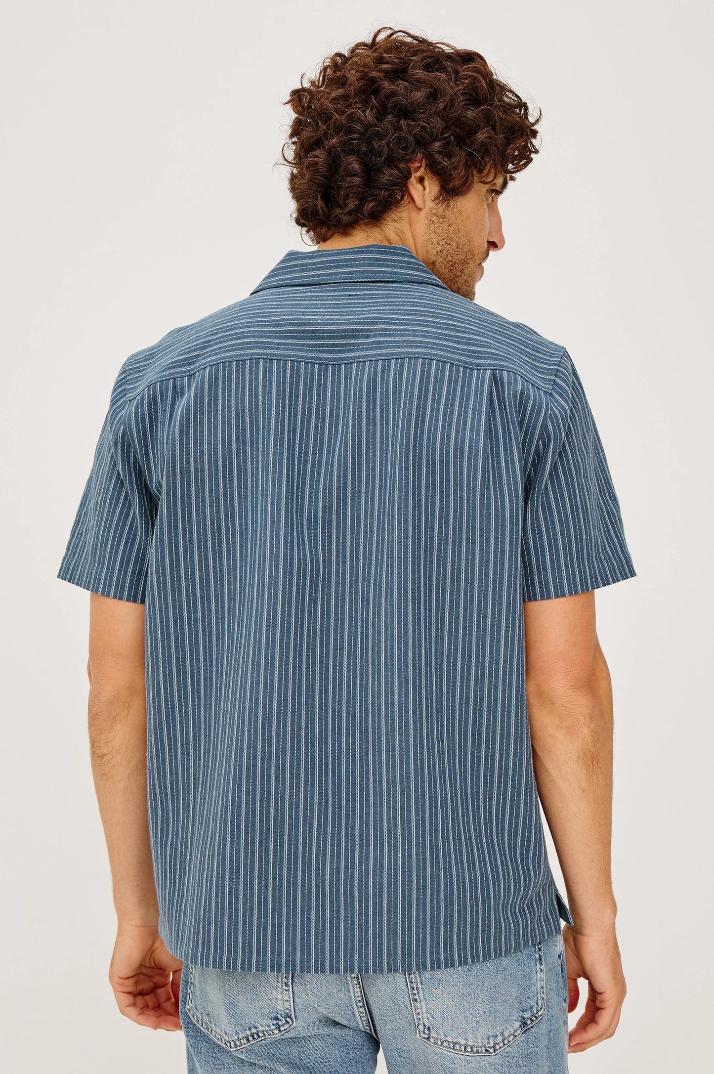 Ely Shirt in Navy Multi Stripe