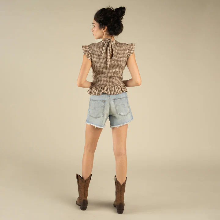 Junia Low Waist Denim Short in Sun Fade Blue