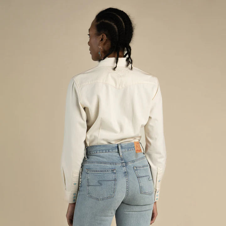 The Hondo Pearl Snap Shirt in Ecru