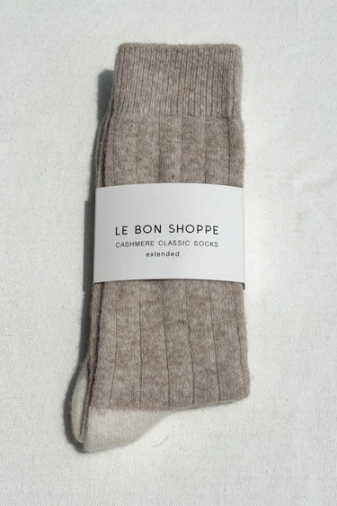 Extended Cashmere Classic Socks in Fawn