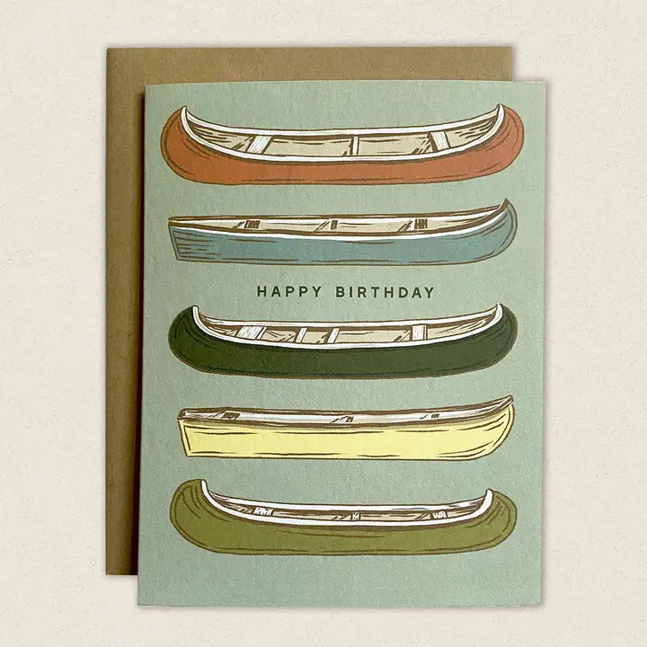 Happy Birthday Canoe Card