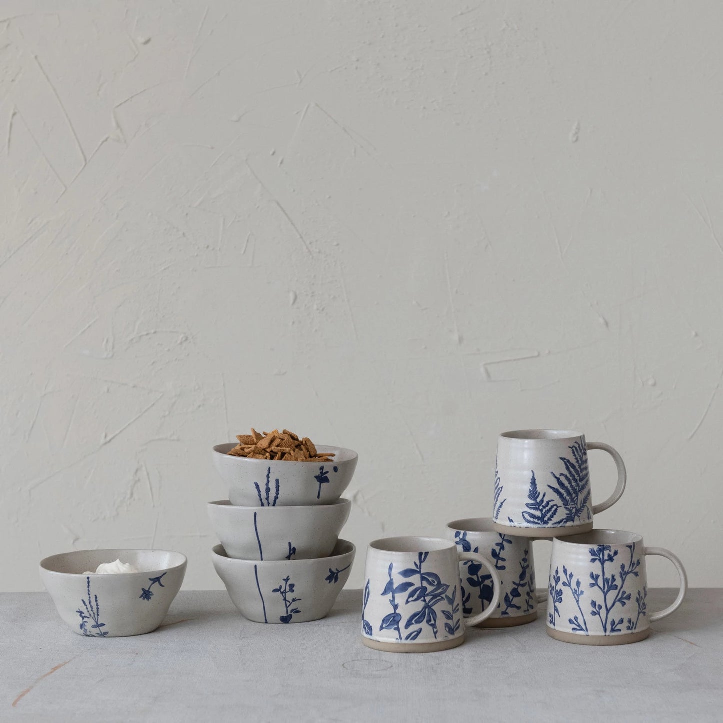 Stoneware Floral Bowl
