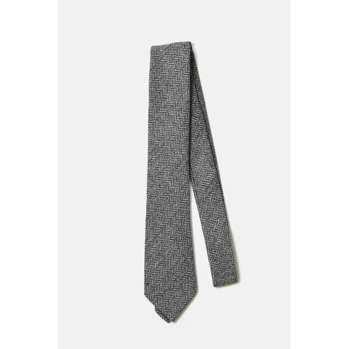 Black Herringbone Tie
