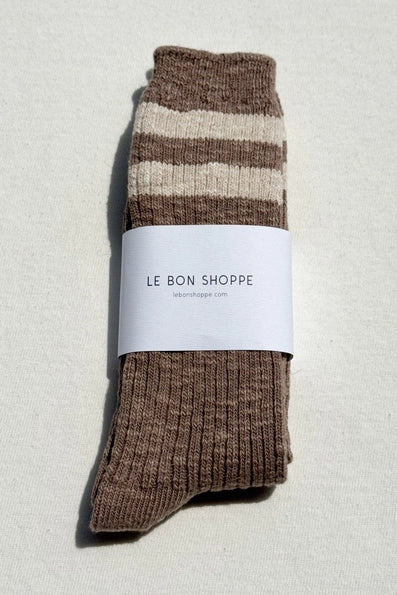 Cottage Varsity Socks in Flax
