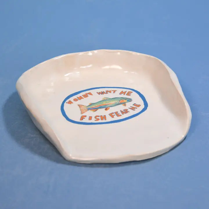 "Fish Fear Me" Ceramic Stoneware Kitchen Spoon Rest