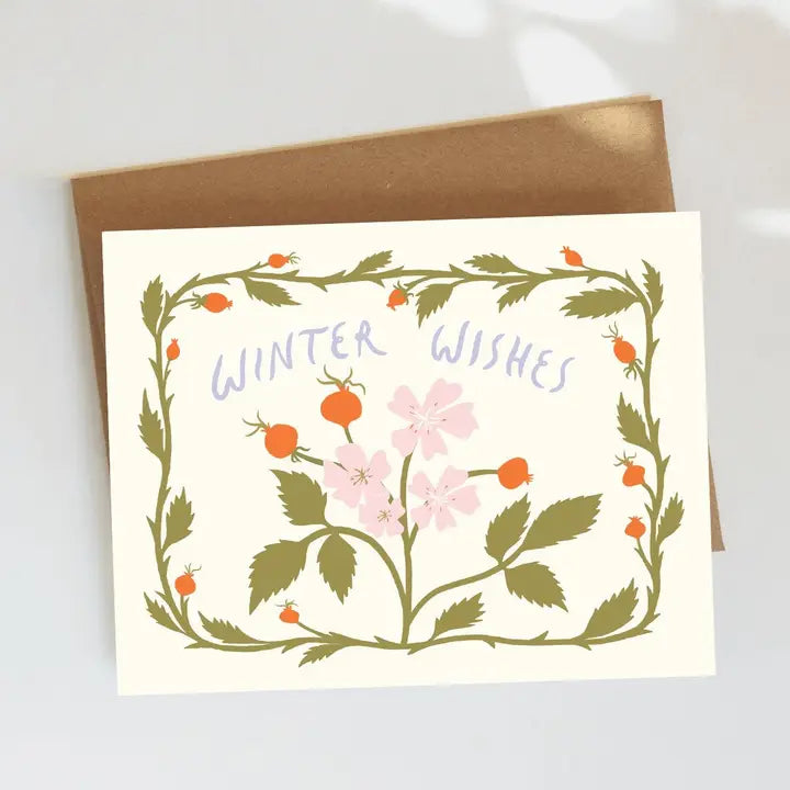 Rosehip Winter Greeting Card