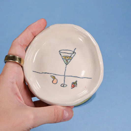 Martinis and Fruit Ceramic Dish