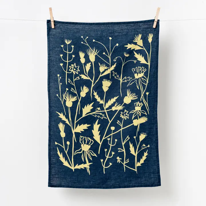 Wild Weeds Linen Tea Towel