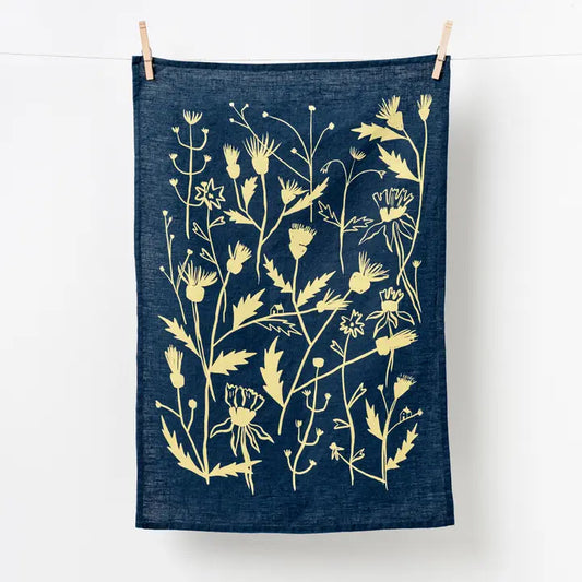 Wild Weeds Linen Tea Towel