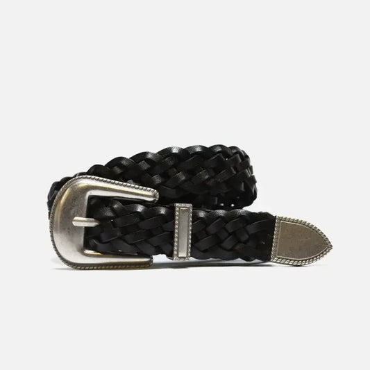 Western Braided Belt in Black