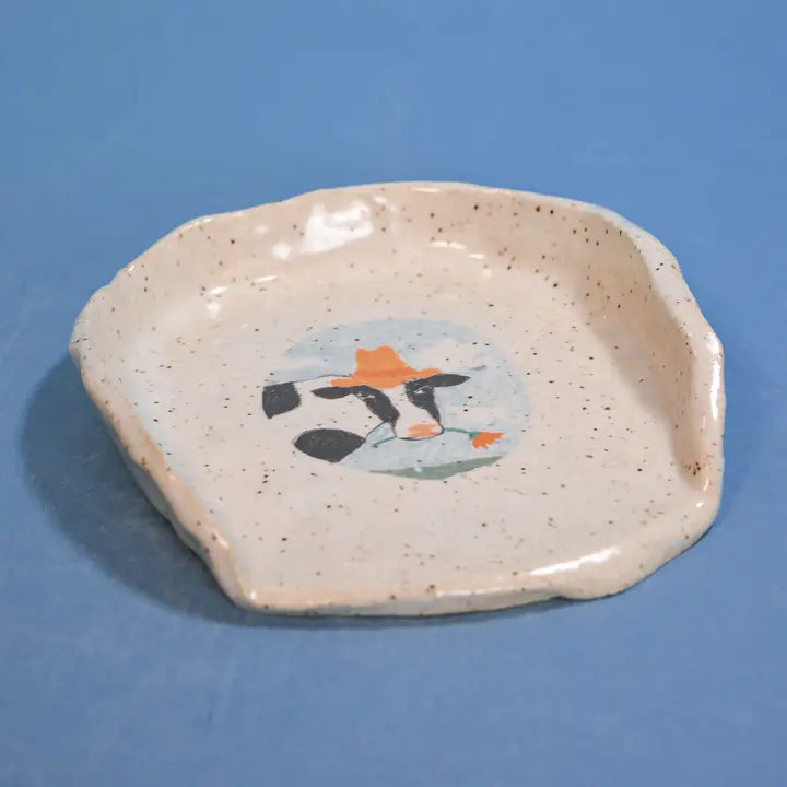 "Beatrice the Cow" Ceramic Stoneware Kitchen Spoon Rest