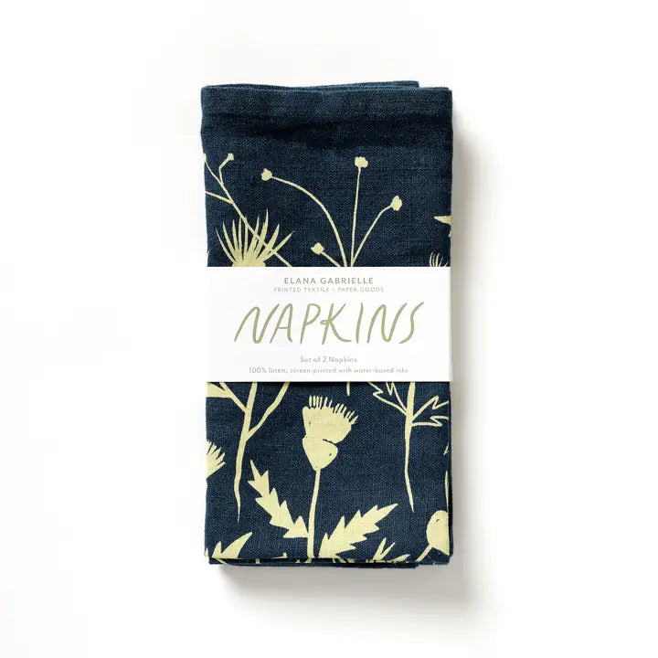 Wild Weeds Linen Napkins - Set of 2