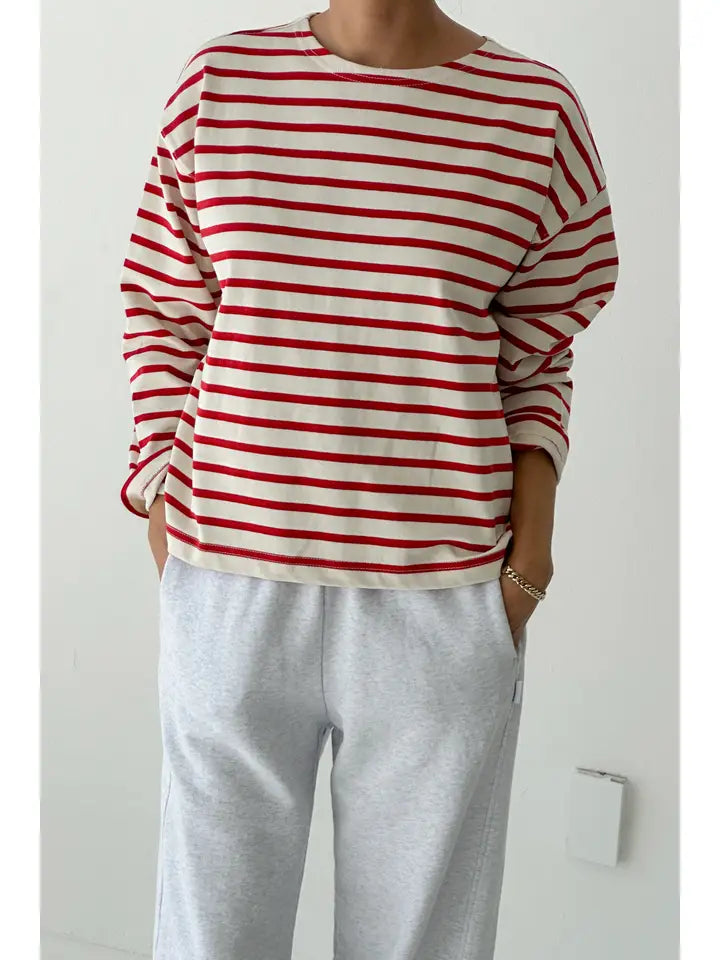 Sailor Top in Red Stripe