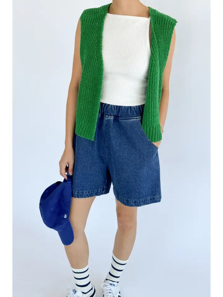 City Shorts in Blue Denim