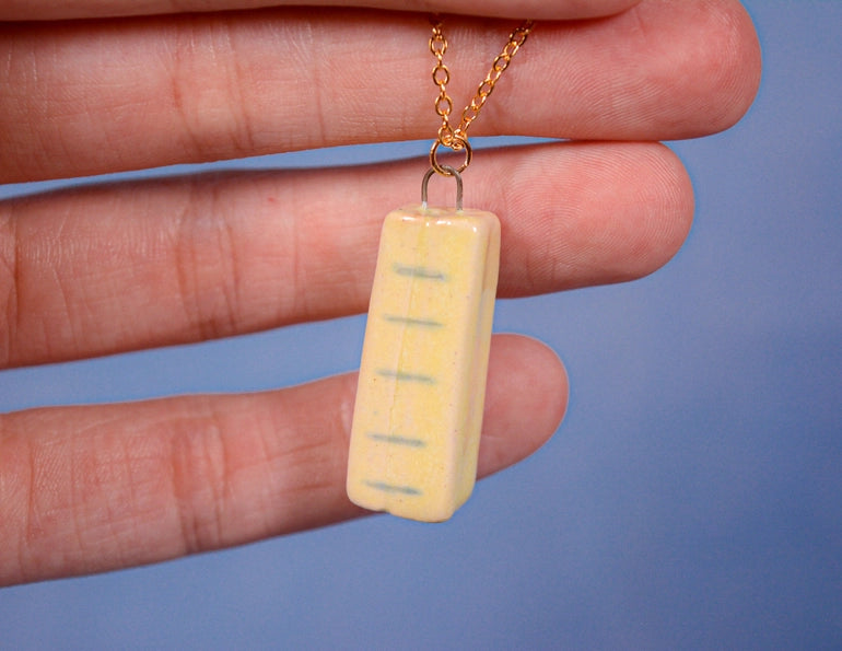 Butter Ceramic Charm Pendant Necklace