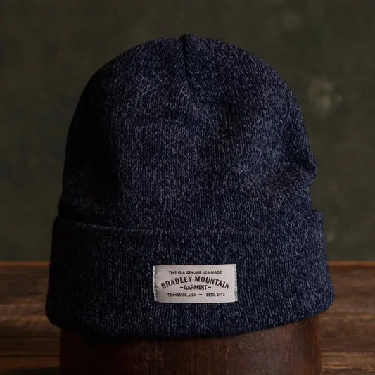 Melange Ragg Wool Beanie in Deep Sea