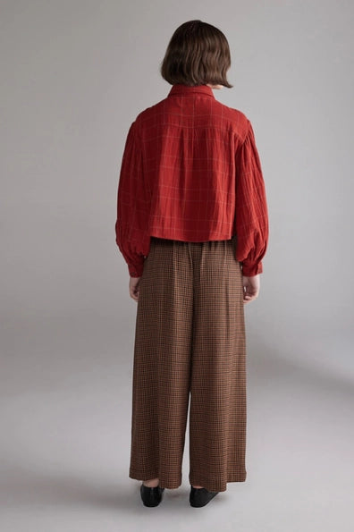 Plaid Volume Blouse