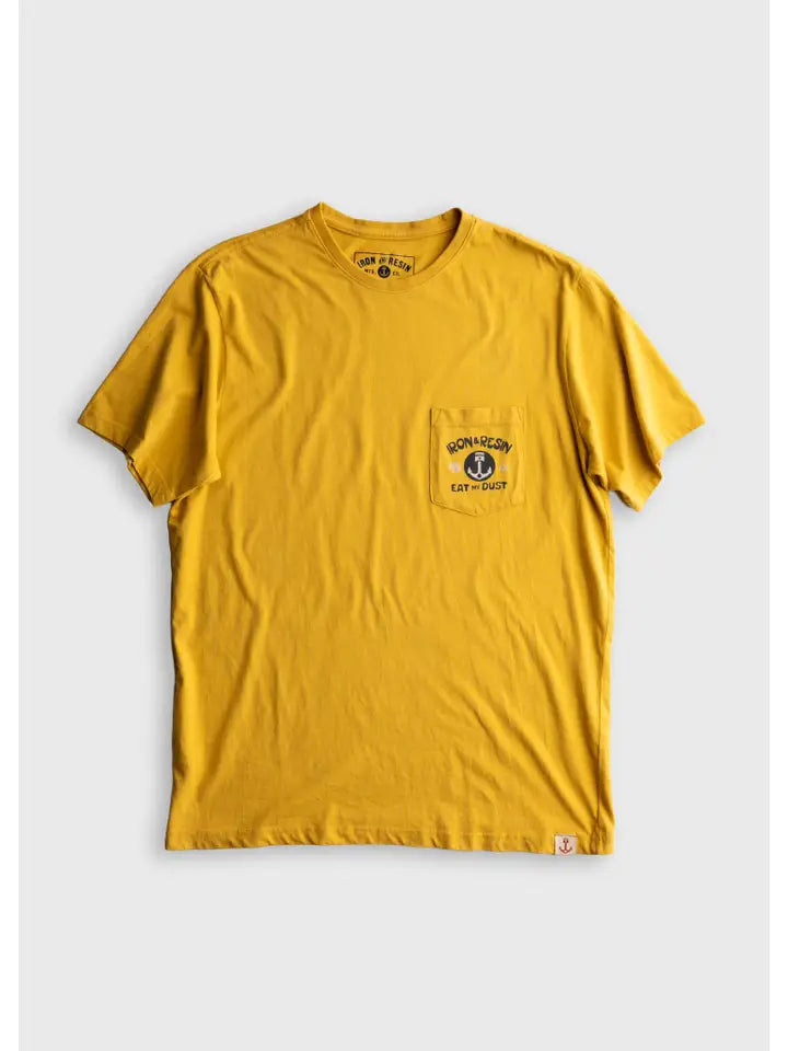 Eat My Dust Pocket Tee in Gold