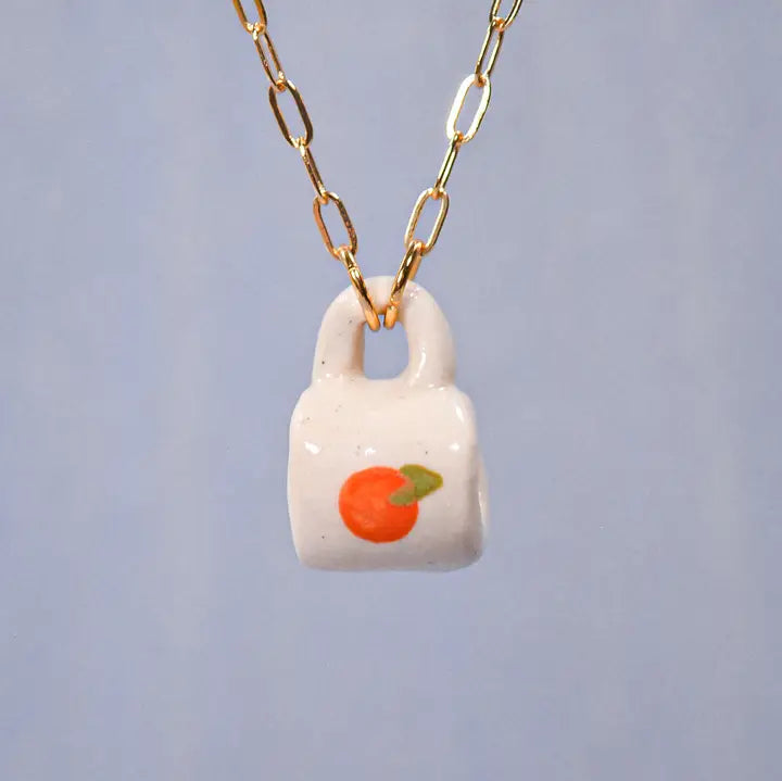 Miniature Mug Ceramic Charm Pendant Necklace