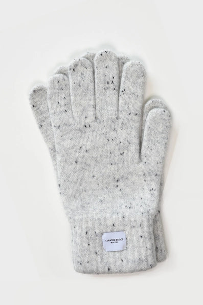 Wool Cashmere Wool Knitted Glove in Light Grey
