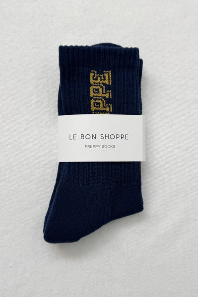Preppy Sock in Navy/Gold
