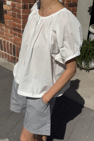 Emily Short Sleeve Top in White