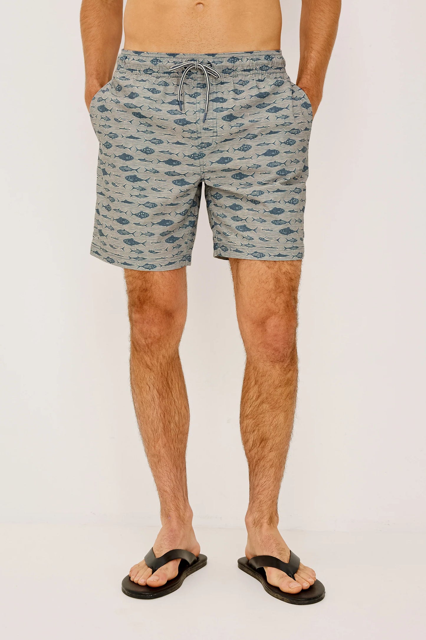 Dane Swim Short in Vintage Aquarium Etch