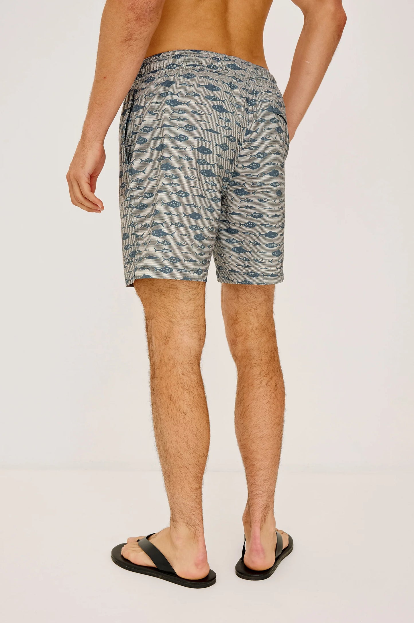 Dane Swim Short in Vintage Aquarium Etch