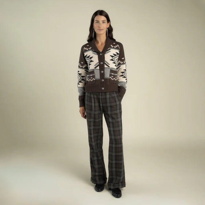 Cimarron Cardigan in Brown/Blue