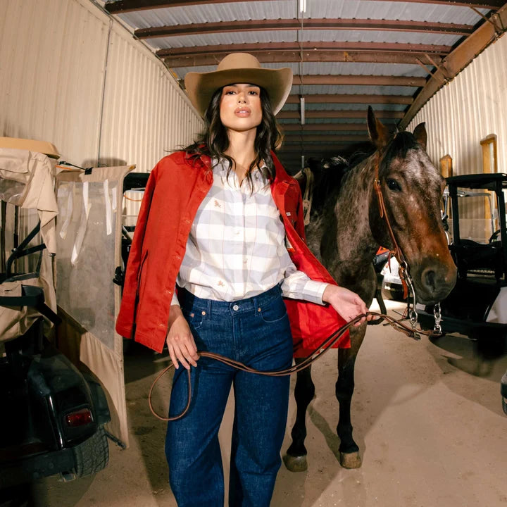 Women's Rancho Waxed Jacket in Nantucket Red