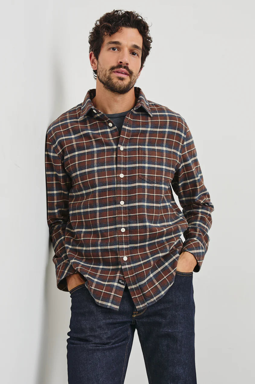 Forrest Shirt in Hickory Blue Melange