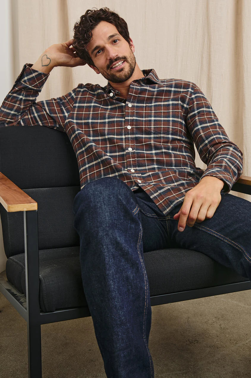 Forrest Shirt in Hickory Blue Melange