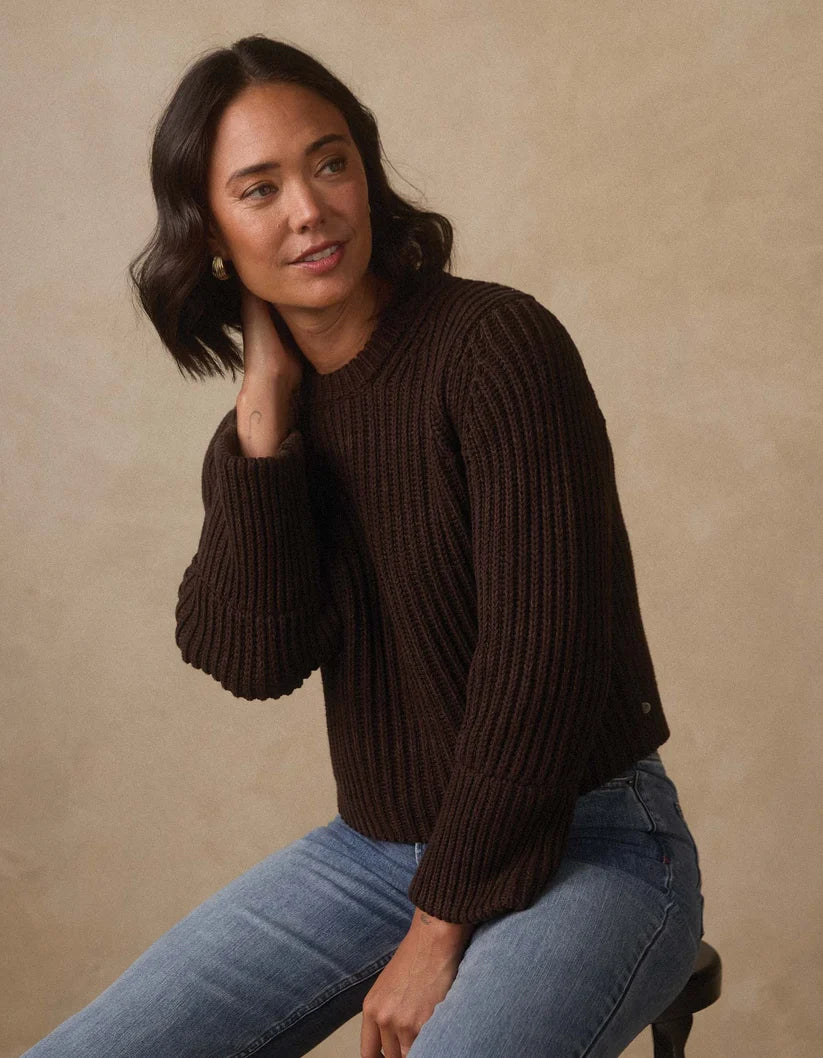 Willow Marled Crewneck Sweater in Umber Marl