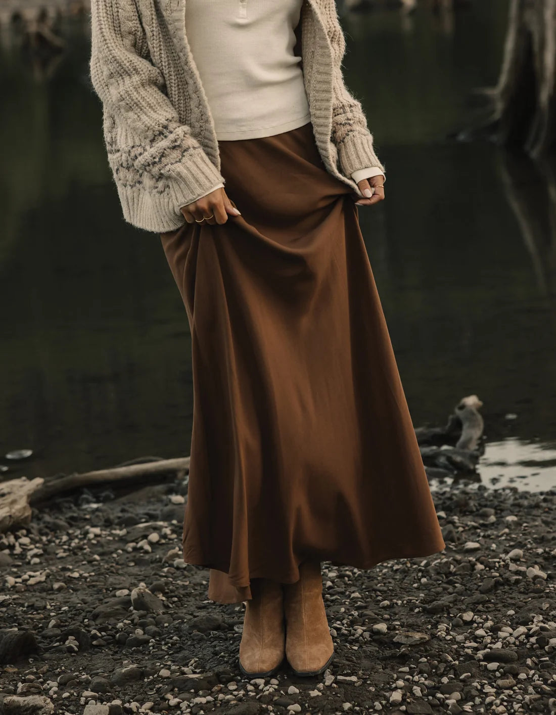 Rose Midi Skirt in Hickory