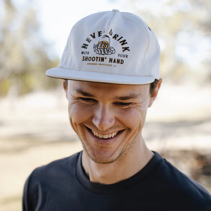 Shootin' Hand Hat in White