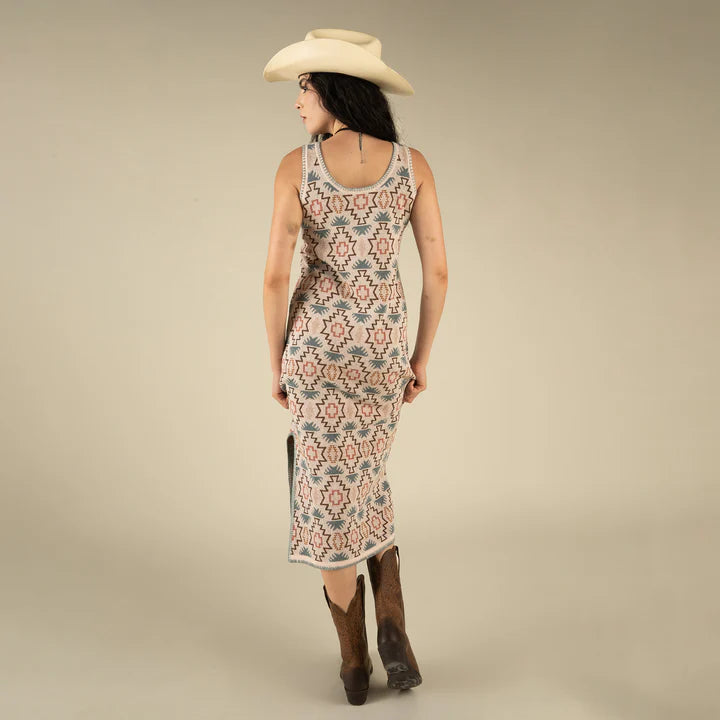 Puebla Knit Dress in Chama Chevron