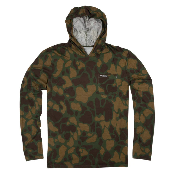 Yucatan Bamboo Hoodie Tech Shirt in Forest Camo