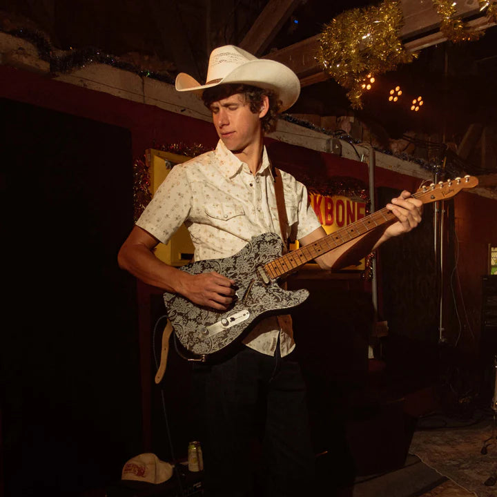 The Wyatt Pearl Snap Serape Short Sleeve in Dustbloom