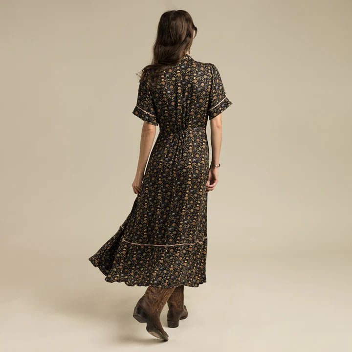 La Dahlia Dress in Black Floral