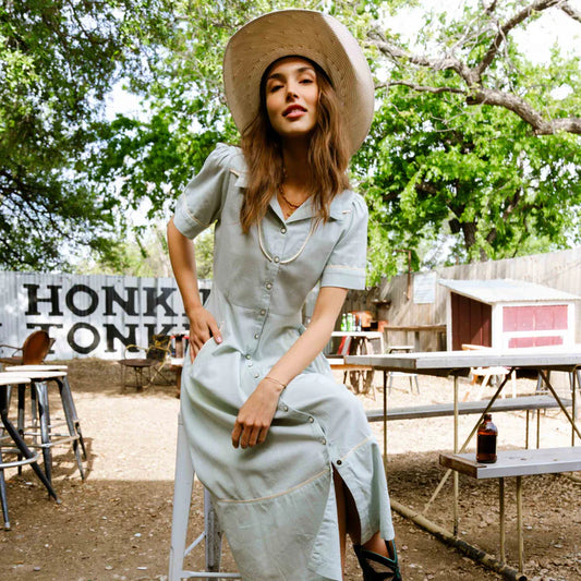 La Dahlia Dress in Mistflower