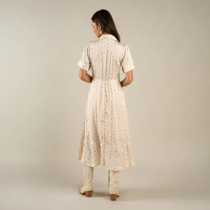 La Dahlia Dress in Dustbloom Antique White
