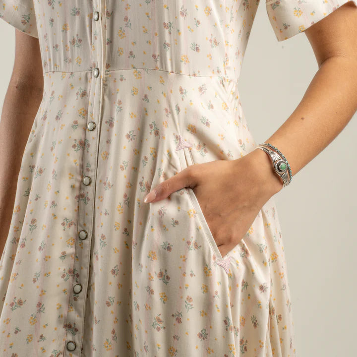 La Dahlia Dress in Dustbloom Antique White