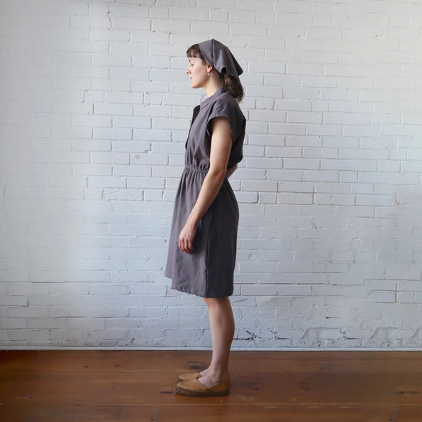 Everyday Dress in Grey Crepe