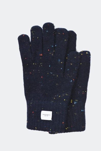Wool Cashmere Wool Knitted Glove in Navy